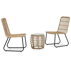 vidaXL 3-dijelni bistro set od poliratana boja hrasta