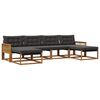 vidaXL Set vanjskih sofa s jastukom 6 pcs Prirodna i crna