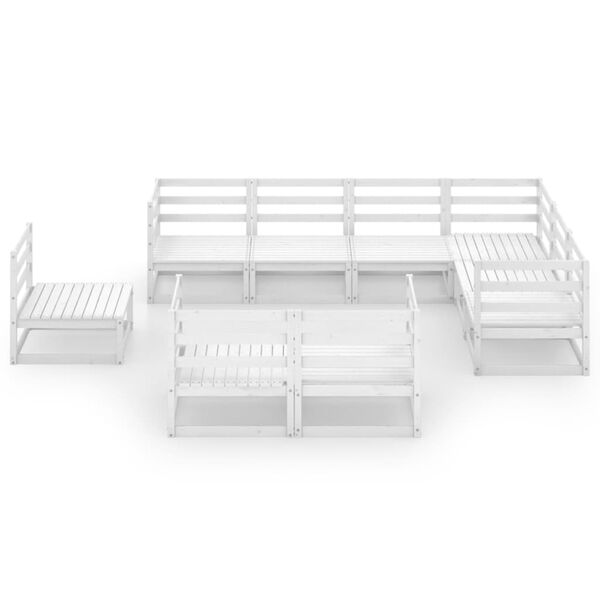 vidaXL 10-dijelna vrtna garnitura od masivne borovine bijela