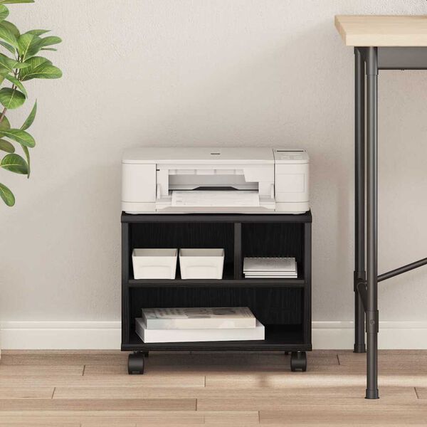 vidaXL Držač za printer Crni hrast 41 x 32 x 34,5 cm Konstruirano drvo