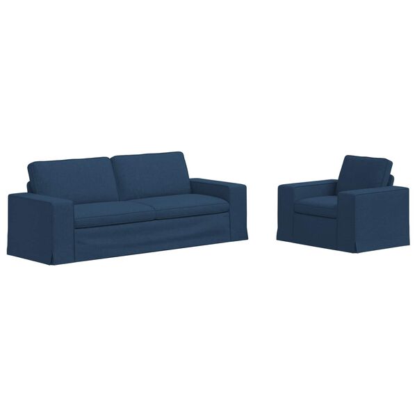 vidaXL Sofa 2 pcs Plava 182 x 80 x 82 cm tkanina