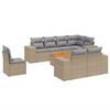 vidaXL 9-dijelni set vrtnih sofa s jastucima bež od poliratana