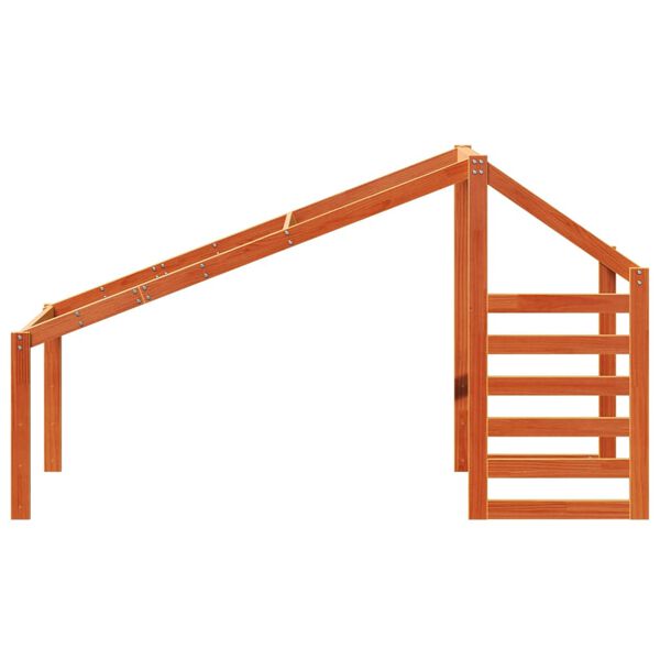 vidaXL Krov za dječji krevet voštano smeđi 198 x 87 x 113 cm borovina