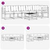 vidaXL Set vanjskih sofa s jastukom 7 pcs Prirodna i crna