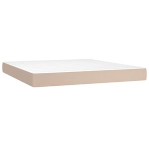 vidaXL Madrac s oprugama srednje tvrdoće boja cappuccina 180x200x20cm od umjetne kože
