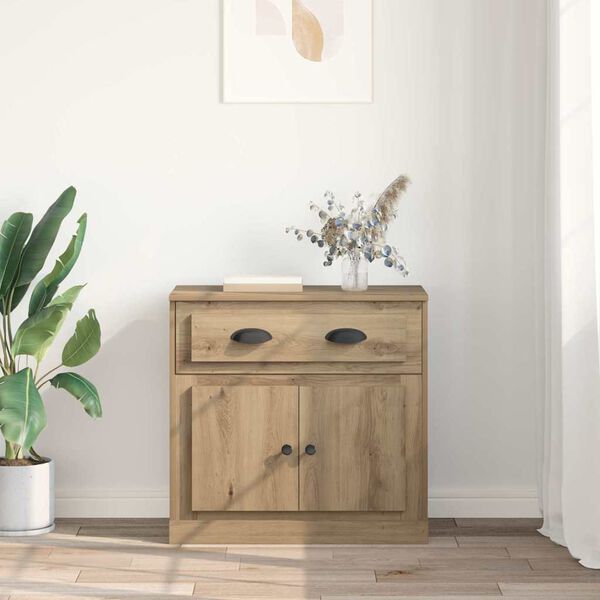 vidaXL Highboard s ladicama Umjetnički hrast 70 x 35,5 x 67,5 cm