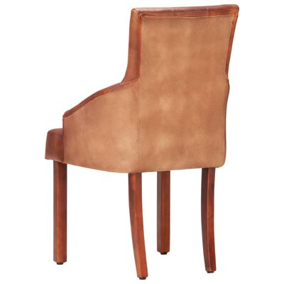 vidaXL Blagovaonske stolice 2 kom smeđe od prave kozje kože