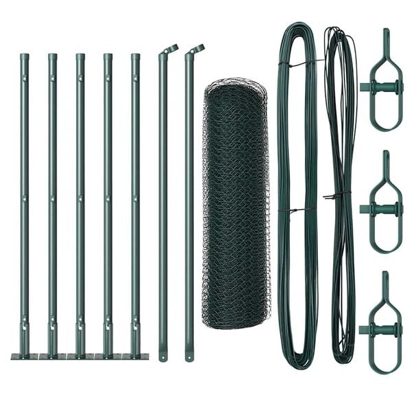 vidaXL Stup za ogradu Zelena 10 x 0,6 m (mreža 13 mm) Čelik i PVC