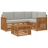 vidaXL Set vanjskih sofa 5 kom. Prirodna i svijetlo siva Poliester