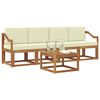 vidaXL Set vanjskih sofa s jastukom 5 pcs Prirodna i krem