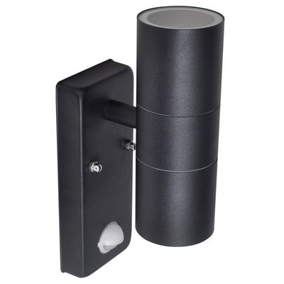 LED zidna svjetiljka od nehrđajućeg čelika cilindričnog oblika crna