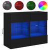 vidaXL Zidni TV ormarić s LED svjetlima crni 78,5x30x60,5 cm