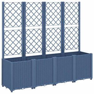 vidaXL Vrtna sadilica s re&scaron;etkom plava siva 160 x 40 x 140 cm PP