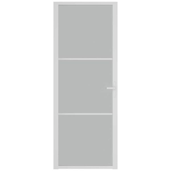 vidaXL Unutarnja vrata 76 x 201,5 cm bijela od mat stakla i aluminija