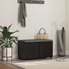 vidaXL Klupa za hodnik s jastukom s vratima Crni hrast 80 x 46 x 46 cm