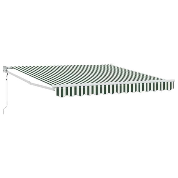 vidaXL Skrovita tenda Zelena i bijela 350 x 250 cm tkanina