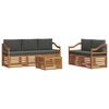 vidaXL Set vanjskih sofa 6 kom. Prirodna i antracit