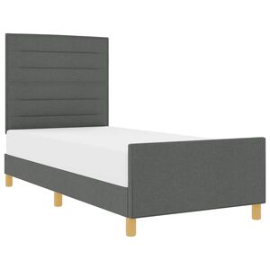 vidaXL Krevetna konstrukcija Tamno siva 90 x 200 cm tkanina