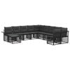vidaXL Set vanjskih sofa s jastukom 11 pcs Crna i tamno siva Poliester