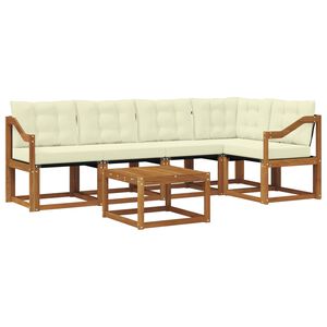 vidaXL Set vanjskih sofa s jastukom 6 pcs Prirodna i krem