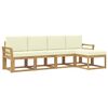 vidaXL Set vanjskih sofa s jastukom 5 pcs Čvrsto drvo akacije