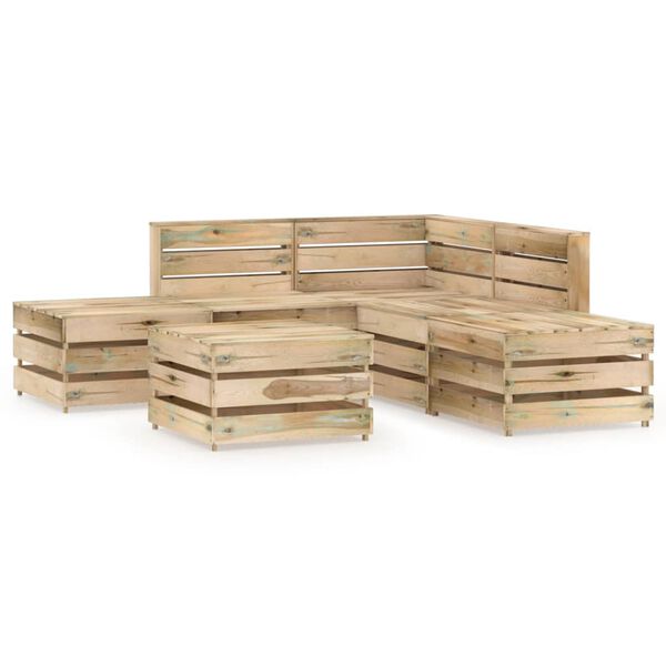 vidaXL 6-dijelna vrtna garnitura od zeleno impregnirane borovine