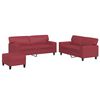 vidaXL 3-dijelna sofa garnitura vino crvena umjetna koža