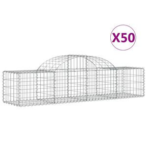 vidaXL Lučne gabionske ko&scaron;are 50 kom 200x50x40/60 cm pocinčano željezo
