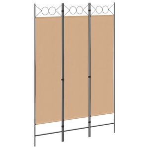 vidaXL 3-panelni pregradni zid Bež 120 x 180 cm Tkanina