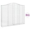 vidaXL Lučne gabionske ko&scaron;are 11kom 200x30x160/180cm pocinčano željezo