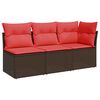 vidaXL | Vrtni kauč | s jastukom Smeđa 172 x 62 x 69 cm Poli ratan