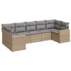 vidaXL 7-dijelni set vrtnih sofa od poliratana s jastucima bež