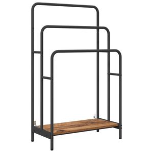 vidaXL Stalak za odjeću s policom Staro drvo 60 x 30 x 100,5 cm