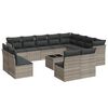 vidaXL 13-dijelni set vrtnih sofa poliratan s jastucima svijetlosivi