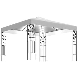 vidaXL Sjenica s LED svjetlosnim trakama 3 x 3 m bijela