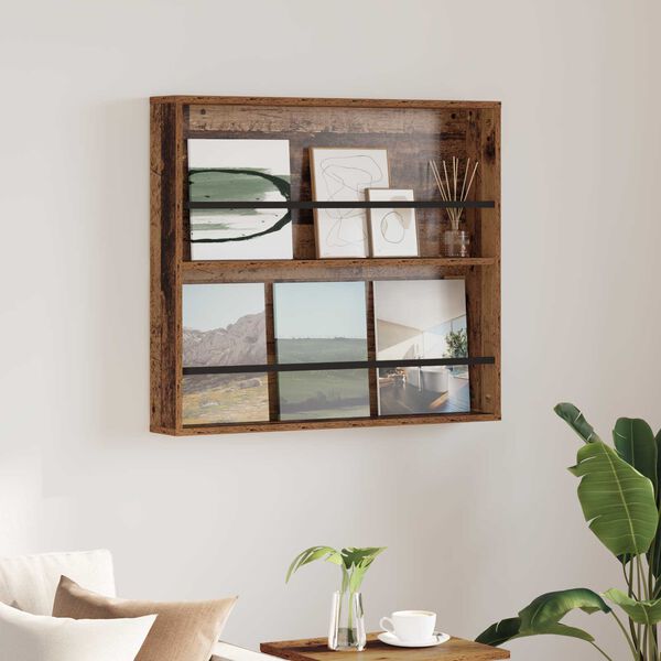 vidaXL Polica za časopise Staro drvo 80 x 12 x 70 cm Konstruirano drvo