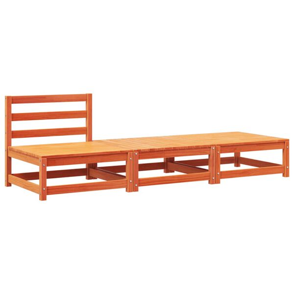 vidaXL Vrtna sofa bez naslona za ruke s jastucima i tabureima