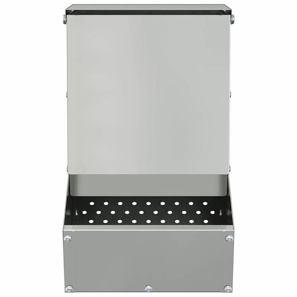 vidaXL Hranilica za zečeve Srebrno 17,5 x 26 x 28,5 cm Cinkani čelik