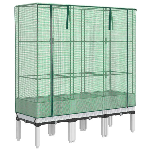 vidaXL Povišena gredica s pokrovom za staklenik 120 x 40 x 140 cm