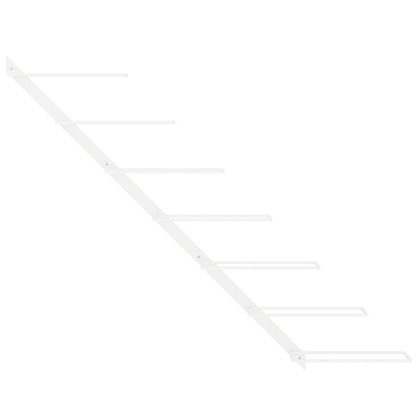 vidaXL Zidni stalak za vino za 7 boca bijeli metalni