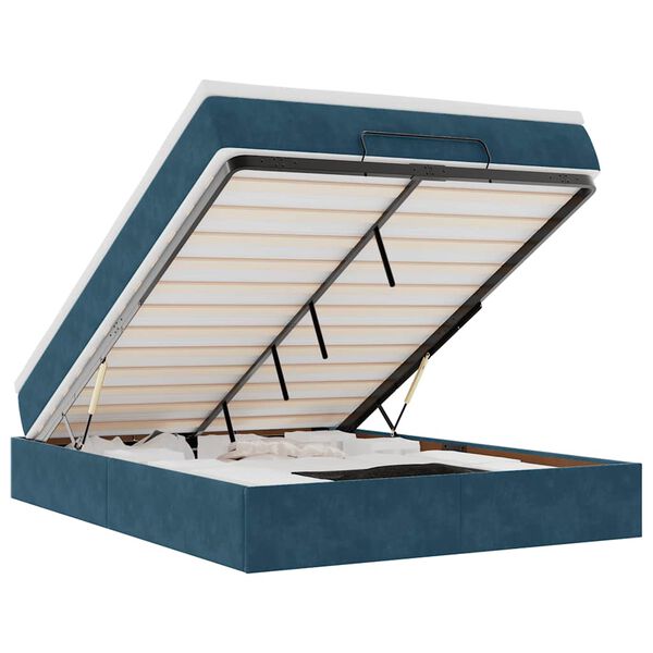 vidaXL Otomanski krevet s madracem tamnoplavi 140x190 cm bar&scaron;unasti