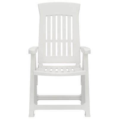 vidaXL Nagibne vrtne stolice 2 kom bijele od PP-a