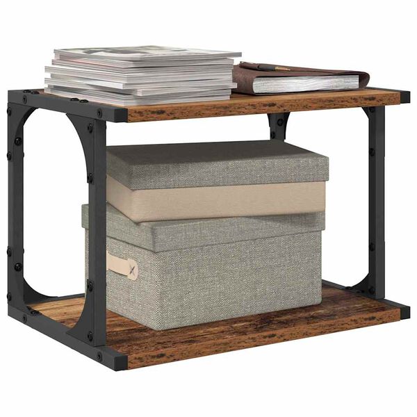 vidaXL Držač za printer Staro drvo 41 x 28 x 33.5 cm Konstruirano drvo