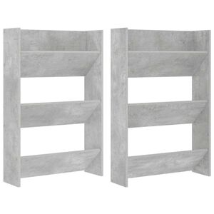 vidaXL Zidni ormarići za cipele 2 kom boja betona 60x18x90 cm drveni