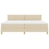 vidaXL LED Box Spring Krevet s madracem Krema 200 x 200 cm tkanina