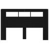 vidaXL LED glava kreveta s policom Crni hrast 160 x 18,5 x 103,5 cm