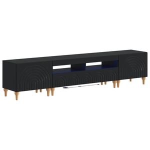 vidaXL 3-dijelni LED TV kabinet Crna Konstruirano drvo