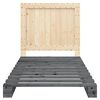 vidaXL Okvir za krevet s uzglavljem sivi 100x200 cm masivna borovina
