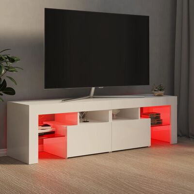vidaXL TV ormarić s LED svjetlima visoki sjaj bijeli 140x36,5x40 cm