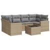 vidaXL 7-dijelni set vrtnih sofa od poliratana s jastucima bež